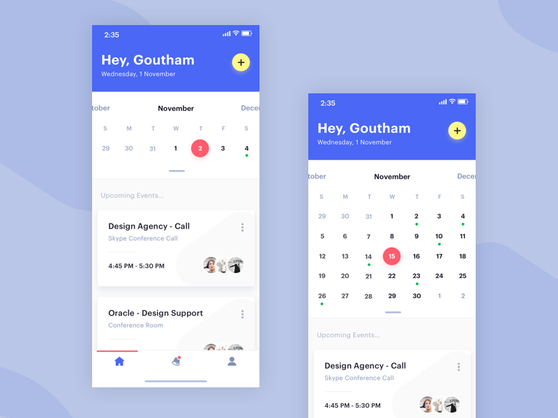 Smart Calendar Home Screen by Mandeep Kundu on Dribbble