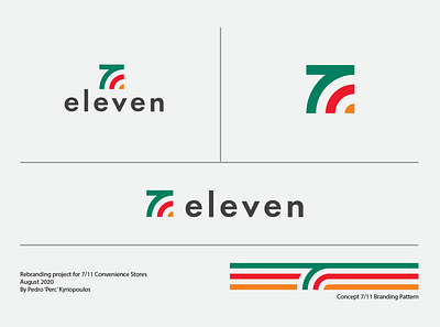 7/11 Logo Rebrand. branding icon illustration logo minimal typography
