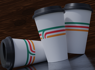 7/11 Concept Coffee Cups branding design logo minimal