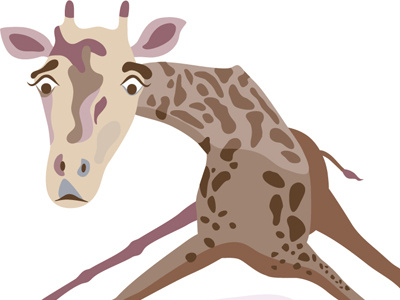 giraffe animal falling illustration