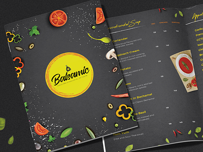 Balsamic Restaurant Menu Design brand identity brand identity designer branding brochure design illustration minimal packaging designer