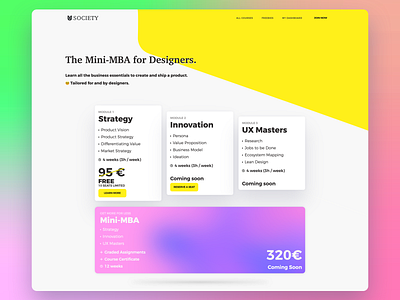 Design Course Web Design branding clean ui cover design design gradient grey homepage icon landingpage logo minimal shape sketch ui ux web web design website yellow