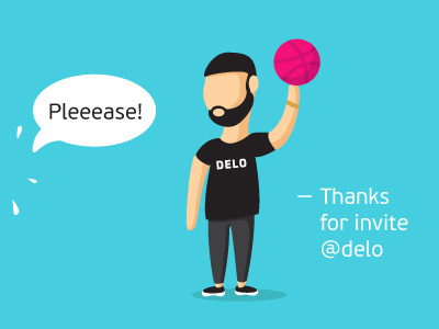 Thanks to DELO for Invitation character delo design dribbble flat illustration invite please thanks
