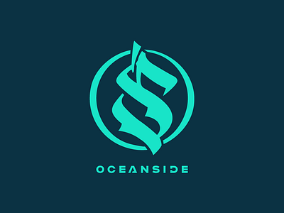 Oceanside calligraphy design identity logo