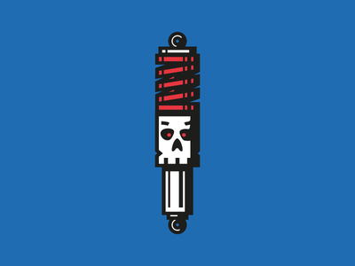 Skull car shock icon