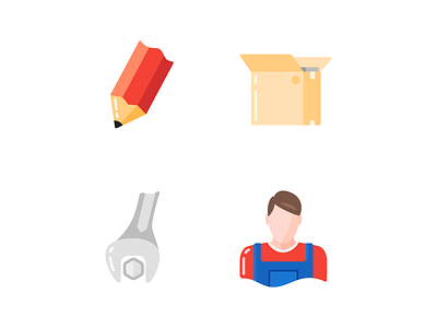 Some icons for e-commerce project box design ecommerce flat icons illustration man pencil