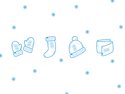Some winter warm icons christmas icons illustrations knitted outline snow winter