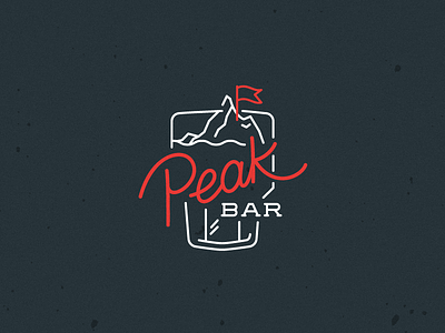Peak Bar bar inline lettering logo mountains peak rocks