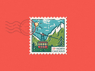 North Caucasus postage stamp sticker mark mountains north northcaucasus playoff postage russia stamp sticcker summer sun сaucasus