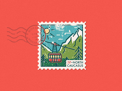 North Caucasus postage stamp sticker