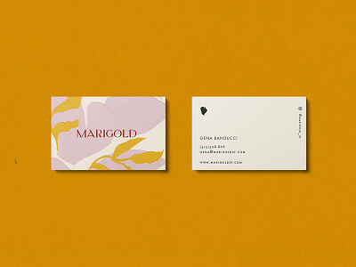 Marigold Business Cards body business cards leaf marigold yellow
