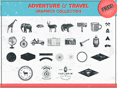 Adventure and Travel Graphics Collection adventure download free freebie graphic retro template travel vector vintage