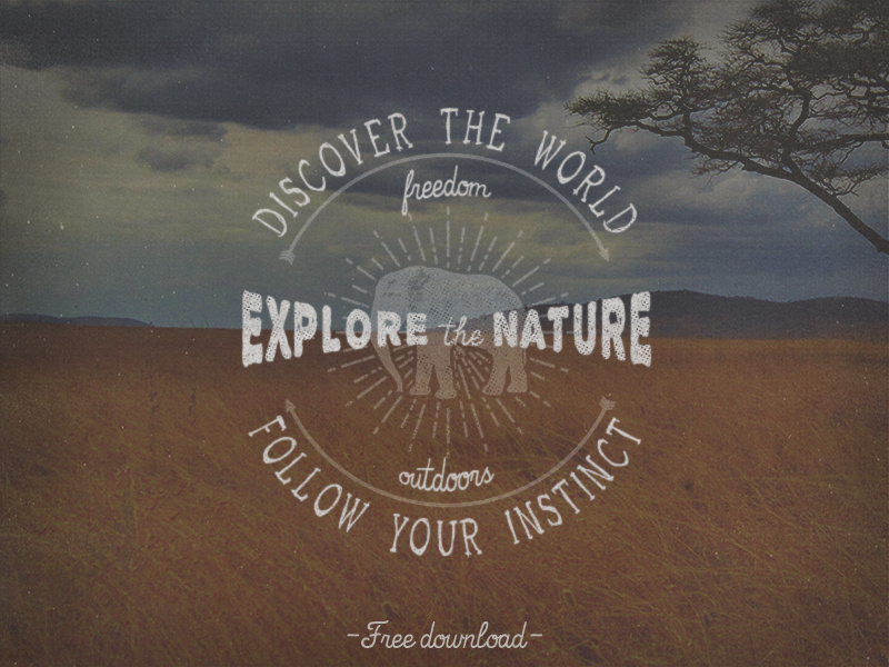 Explore the Nature Logo retro vintage logo free freebie download travel graphic template vector psd