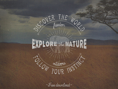 Explore the Nature Logo download free freebie graphic logo psd retro template travel vector vintage