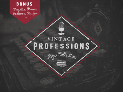 Vintage Professions Logos badge designer emblem label logo music radio retro vintage writer