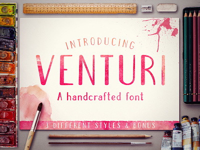 Venturi Typeface display font lettering modern type typeface typography watercolor