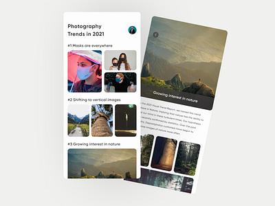 DailyUI#069 - Trending 069 app branding challenge dailyui design minimalistic mobile photo photography photos trending trends ui ux
