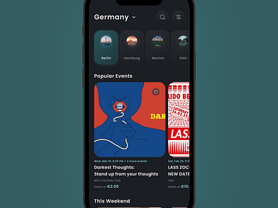 DailyUI#070 - Event Listing 070 app branding challenge dailyui design event event listing germany listing mobile ui ux