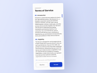 DailyUI#089 - Terms of Service