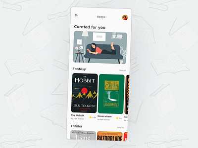 DailyUI#091 - Curated for You 091 app books branding challenge curated curated for you dailyui design for you illustration mobile ui ux