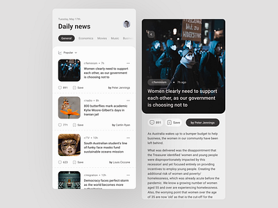 DailyUI#094 - News 094 app branding challenge dailyui design minimalistic mobile news ui ux