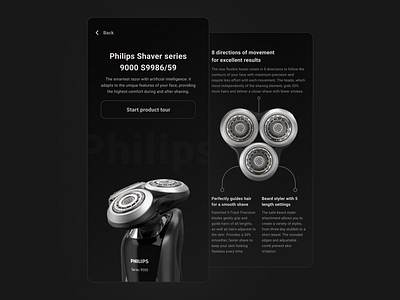 DailyUI#095 - Product Tour 095 app branding challenge dailyui dark design groom grooming minimalistic mobile product product tour tour ui ux