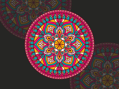 Colorful Decorative Mandala Art arabic circle color book colorful colors decorative design floral flower graphic design illustration indian indian pattern islamic motif mandala motif pattern round vector