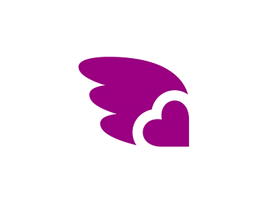 Wingme dating app logo branding clean dating flat johanndacosta logo minimalist minimalistic purple web wing wingme