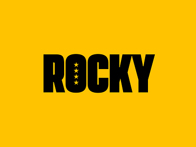 Rocky logo design boxing cinema clean flat johanndacosta logo minimal movies rocky sports sports branding ufc yellow