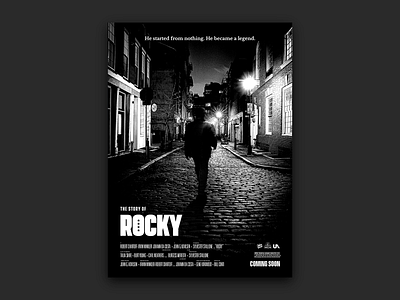 Rocky (The Story of Rocky) movie poster black and white boxing cinema dark design film graphic johanndacosta movie movie poster poster print rocky sports ufc