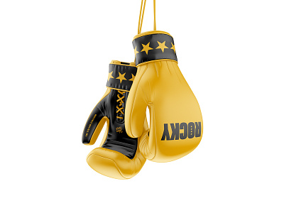 Rocky boxing gloves apparel boxing branding cinema design graphic johanndacosta movie packaging rocky sports ufc yellow