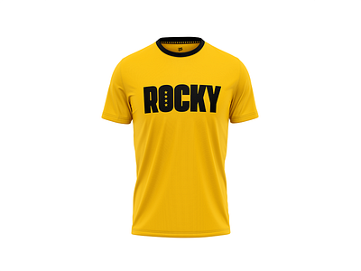 Rocky T-shirt apparel boxing cinema clothing design fashion fight graphic johanndacosta movie packaging rocky sports sports branding t shirt tshirt ufc yellow