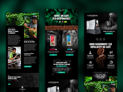 Landing page Cafe Royal bio coffee dark design environment graphic johanndacosta landing page ui ux webdesign website