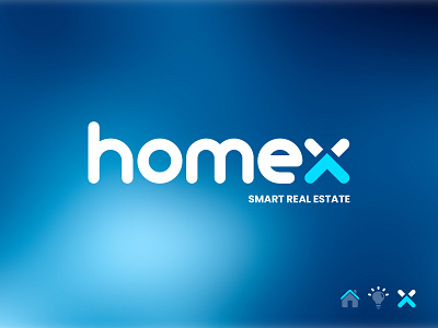 Homex Real Estate logo design blue branding clean corporate graphic design home logo minimal minimalist modern real estate symbol