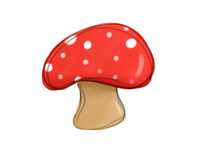 Red Mushroom cute doodle doodleart doodles lovely mushroom illustration red mushroom simple watercolor
