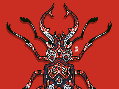 Lucanus Cervus animal bug decorative design illustration