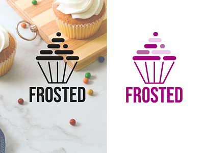 Frosted Logo cupcake cupcake logo dailylogo dailylogochallenge design flat frosted graphic design icon illustration illustrator logo minimal
