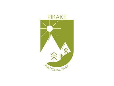 Pikake National Park Logo dailylogo dailylogochallenge design flat graphic design green green logo icon illustration illustrator logo minimal national park nature pikake