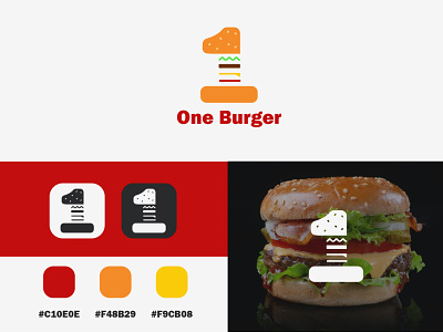 One Burger - Day 33 big buns burger burger logo dailylogo dailylogochallenge design flat graphic design icon illustration illustrator logo minimal one burger