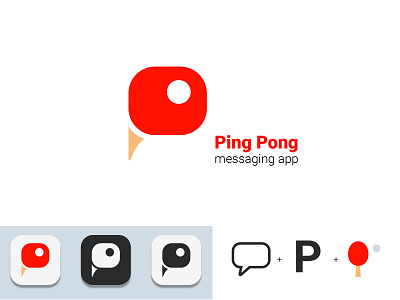 Ping Pong messaging logo - Day 39 dailylogo dailylogochallenge design flat graphic design icon illustration illustrator logo messaging app minimal ping pong