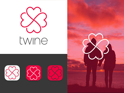 Twine Logo - Day 41 app app logo dailylogo dailylogochallenge dating app dating logo design flat graphic design heart icon illustration illustrator logo minimal