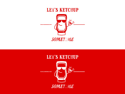 Let's Ketchup Sometime Logo - Day 44 dailylogo dailylogochallenge design flat food truck logo foodtruck graphic design icon illustration illustrator logo minimal