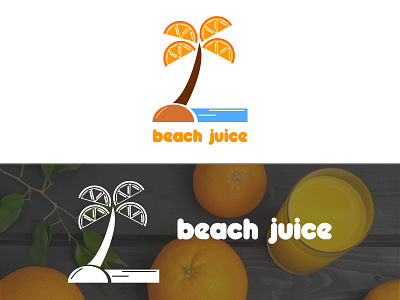 Beach Juice Logo - Day 47 available available for hire beach beah juice dailylogo dailylogochallenge design flat graphic design icon illustration illustrator juice juice logo logo minimal orange orange juice