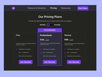 Pricing plans - Web design branding dailyui design plans pricing pricing plans ui uiux