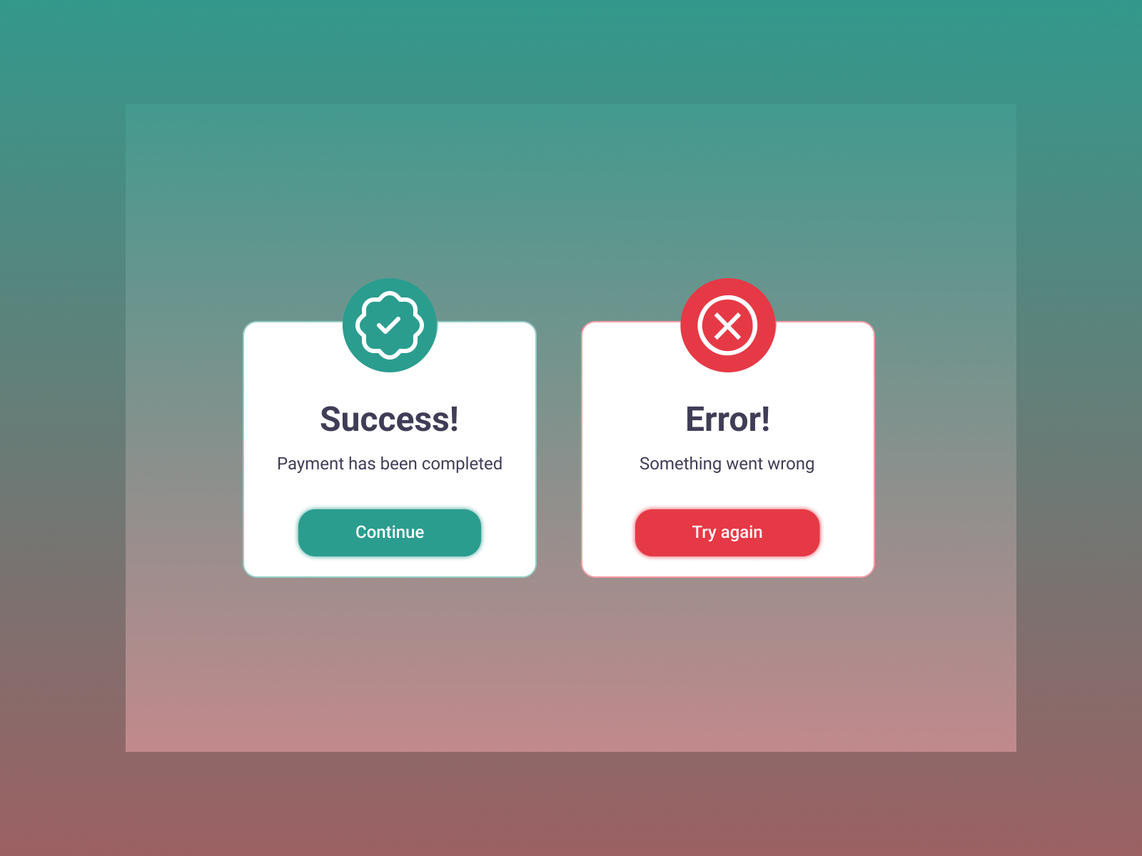 Success & Error message design by Ashish Mishra on Dribbble