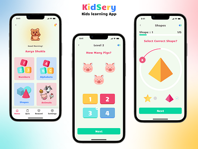 KidSery : A fun kids learning app dailyui design figma kidsapp kidsery kidslearning uiux