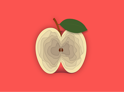 Apple 3d 3d art apple design food fruit illustration papercut vector wallpaper