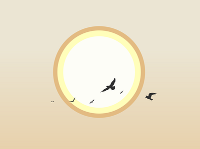 Sunset birds design flat design illustration nature sun sunset vector wallpaper