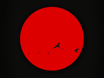 Sunset bird design illustration red sun sunset vector wallpaper