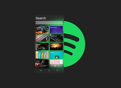 Spotify android app app design application application design application ui design glass glassmorphic glassmorpi huawei interface music music player music player ui spotify ui ux